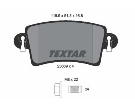 Brake Pad Set, disc brake 2366901 Textar, Image 2