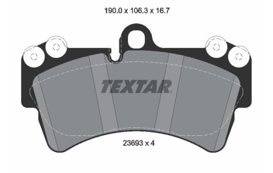 Brake Pad Set, disc brake 2369302 Textar, Image 2