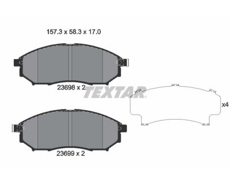 Brake Pad Set, disc brake 2369803 Textar