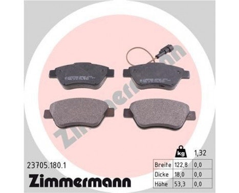 Brake Pad Set, disc brake 23705.180.1 Zimmermann, Image 2