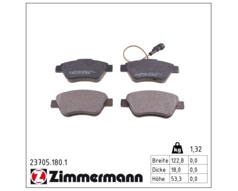 Brake Pad Set, disc brake 23705.180.1 Zimmermann, Image 3