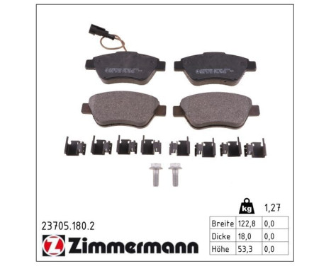 Brake Pad Set, disc brake 23705.180.2 Zimmermann, Image 2