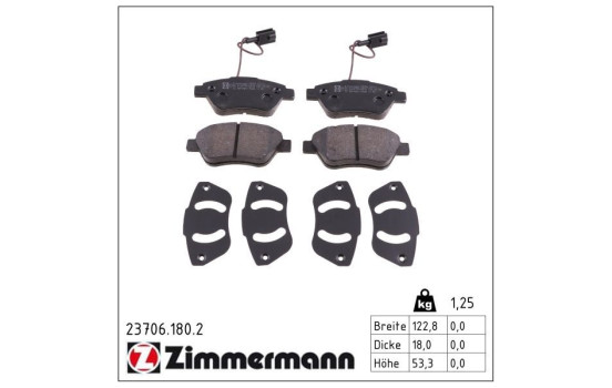 Brake Pad Set, disc brake 23706.180.2 Zimmermann, Image 2