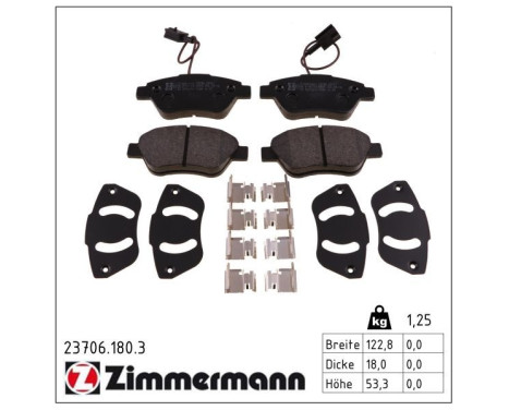 Brake Pad Set, disc brake 23706.180.3 Zimmermann, Image 2