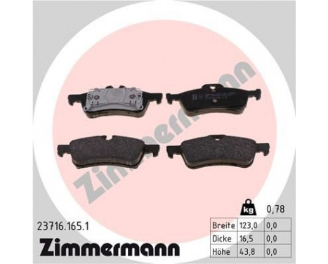 Brake Pad Set, disc brake 23716.165.1 Zimmermann, Image 2