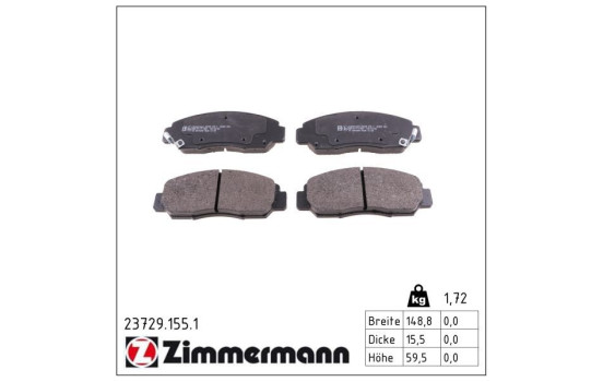 Brake Pad Set, disc brake 23729.155.1 Zimmermann, Image 2
