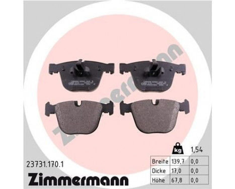 Brake Pad Set, disc brake 23731.170.1 Zimmermann