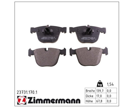Brake Pad Set, disc brake 23731.170.1 Zimmermann, Image 2
