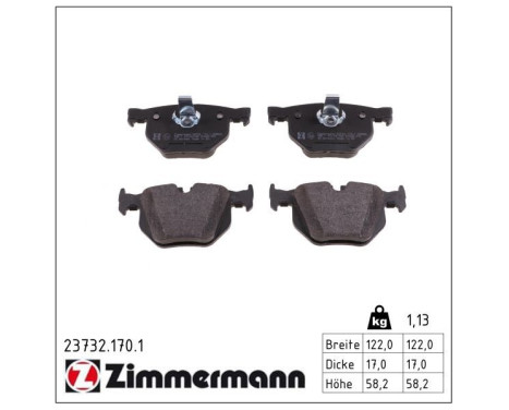 Brake Pad Set, disc brake 23732.170.1 Zimmermann, Image 2