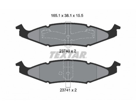 Brake Pad Set, disc brake 2374001 Textar, Image 2