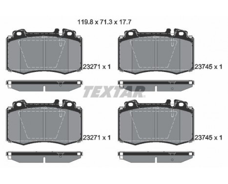 Brake Pad Set, disc brake 2374502 Textar, Image 2