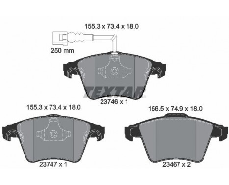 Brake Pad Set, disc brake 2374601 Textar, Image 2