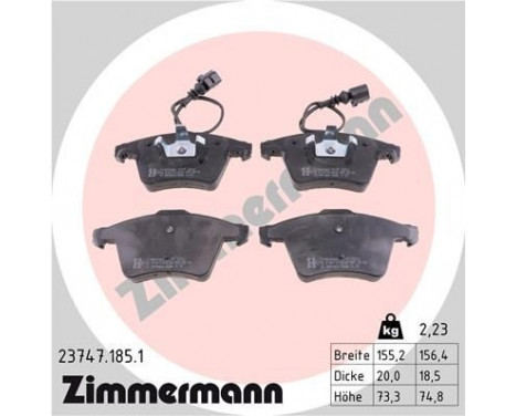 Brake Pad Set, disc brake 23747.185.1 Zimmermann