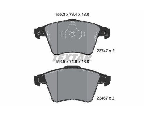 Brake Pad Set, disc brake 2374701 Textar, Image 2