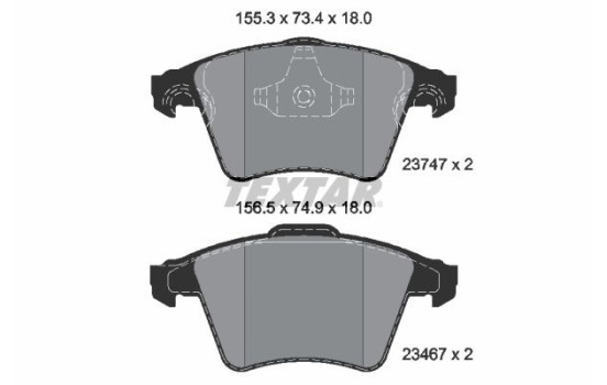 Brake Pad Set, disc brake 2374702 Textar