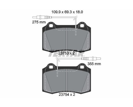 Brake Pad Set, disc brake 2375301 Textar, Image 2