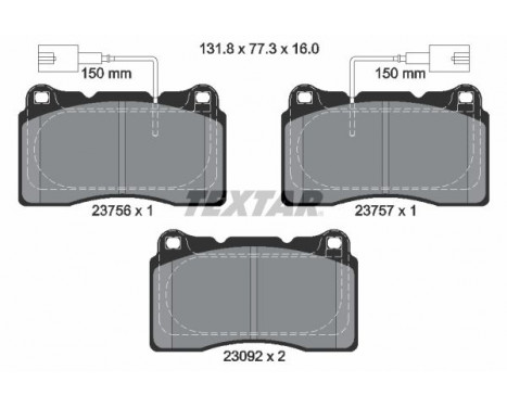 Brake Pad Set, disc brake 2375603 Textar