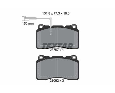 Brake Pad Set, disc brake 2375701 Textar, Image 2