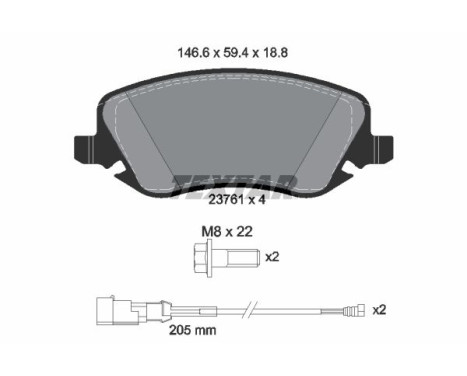 Brake Pad Set, disc brake 2376101 Textar