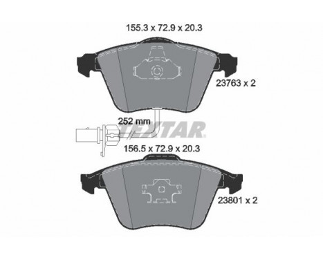 Brake Pad Set, disc brake 2376302 Textar, Image 2