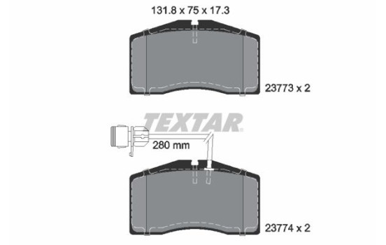 Brake Pad Set, disc brake 2377301 Textar, Image 2