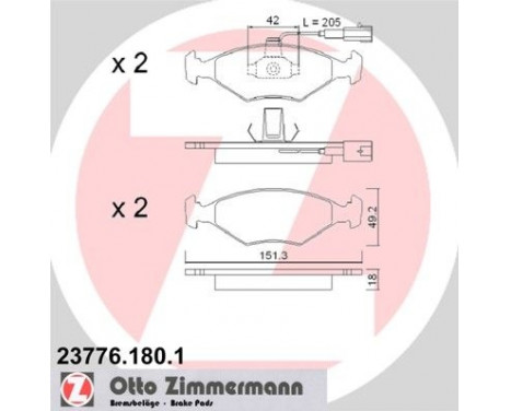 Brake Pad Set, disc brake 23776.180.1 Zimmermann