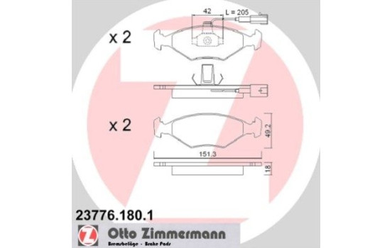 Brake Pad Set, disc brake 23776.180.1 Zimmermann