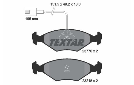 Brake Pad Set, disc brake 2377601 Textar