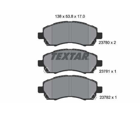 Brake Pad Set, disc brake 2378001 Textar