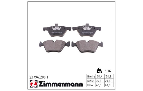 Brake Pad Set, disc brake 23794.200.1 Zimmermann, Image 2