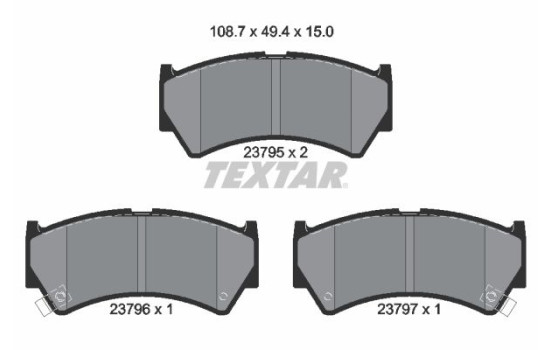 Brake Pad Set, disc brake 2379501 Textar