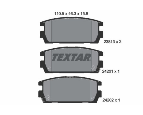 Brake Pad Set, disc brake 2381301 Textar