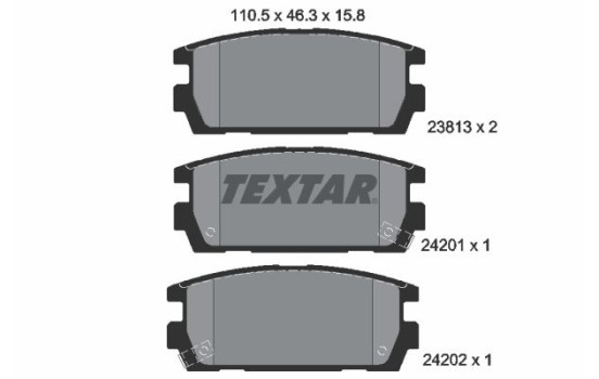 Brake Pad Set, disc brake 2381301 Textar