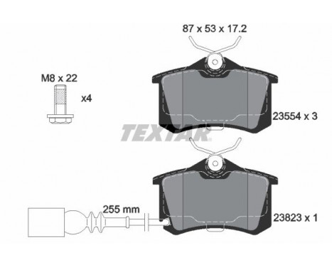 Brake Pad Set, disc brake 2382301 Textar, Image 2