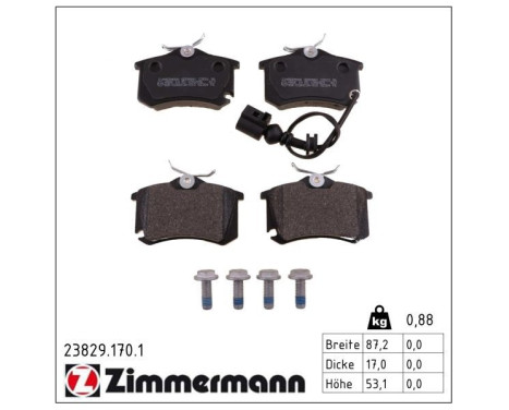 Brake Pad Set, disc brake 23829.170.1 Zimmermann, Image 2