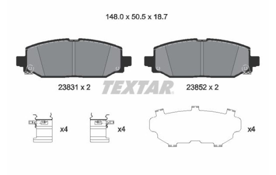 Brake Pad Set, disc brake 2383101 Textar