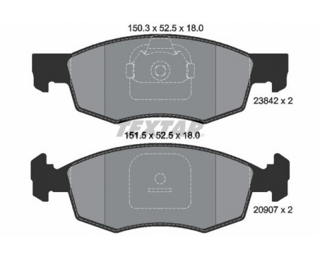 Brake Pad Set, disc brake 2384201 Textar, Image 2