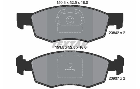 Brake Pad Set, disc brake 2384201 Textar, Image 2