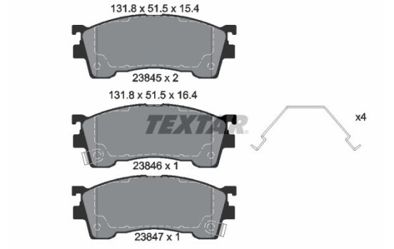 Brake Pad Set, disc brake 2384504 Textar, Image 2