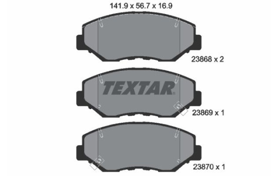 Brake Pad Set, disc brake 2386801 Textar