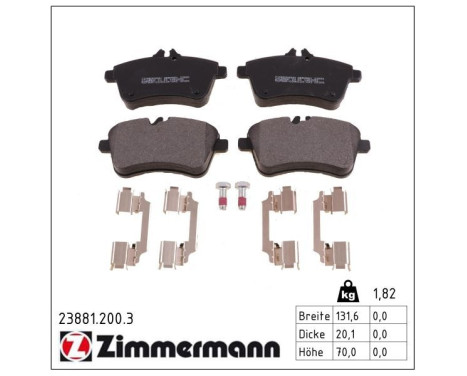 Brake Pad Set, disc brake 23881.200.3 Zimmermann, Image 2