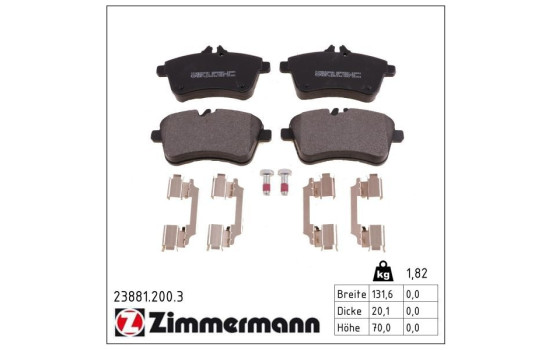Brake Pad Set, disc brake 23881.200.3 Zimmermann, Image 2