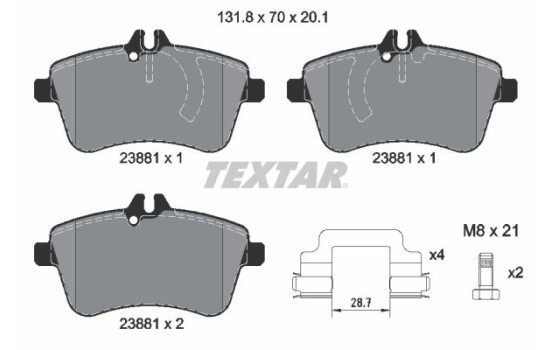 Brake Pad Set, disc brake 2388101 Textar, Image 2