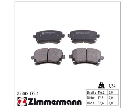 Brake Pad Set, disc brake 23882.175.1 Zimmermann, Image 3