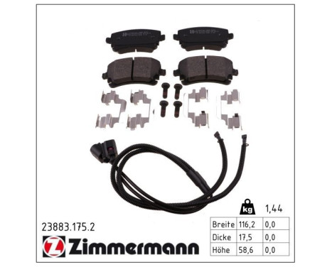 Brake Pad Set, disc brake 23883.175.2 Zimmermann, Image 2
