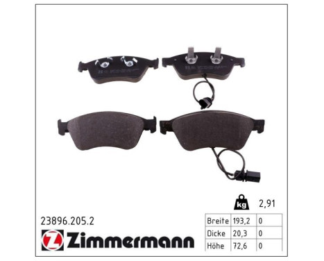 Brake Pad Set, disc brake 23896.205.2 Zimmermann, Image 2