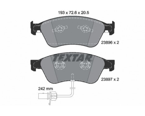 Brake Pad Set, disc brake 2389601 Textar, Image 2