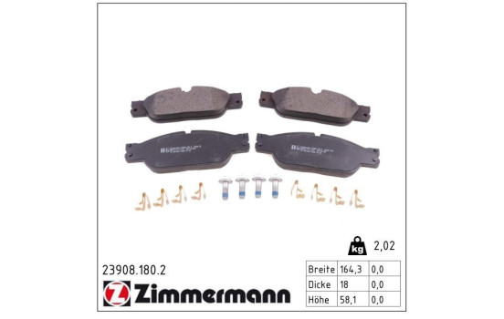 Brake Pad Set, disc brake 23908.180.2 Zimmermann, Image 2