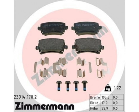 Brake Pad Set, disc brake 23914.170.2 Zimmermann, Image 3