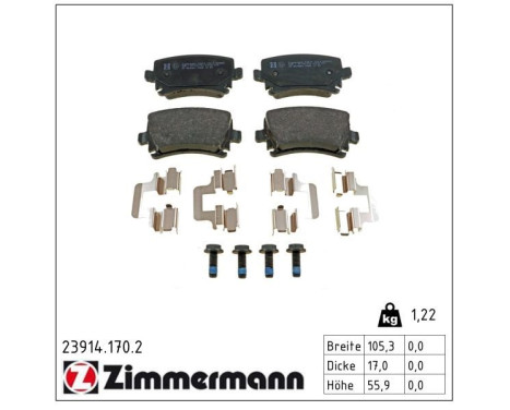 Brake Pad Set, disc brake 23914.170.2 Zimmermann, Image 3